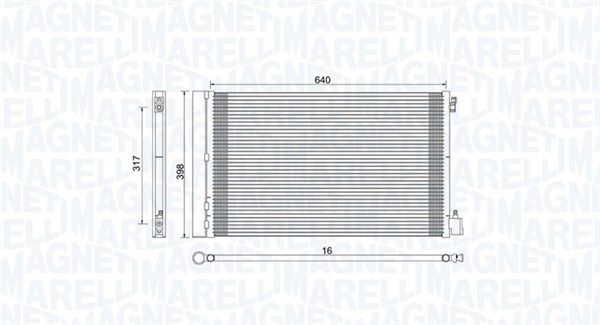 Конденсатор, система кондиціонування повітря, Magneti Marelli 350203779000