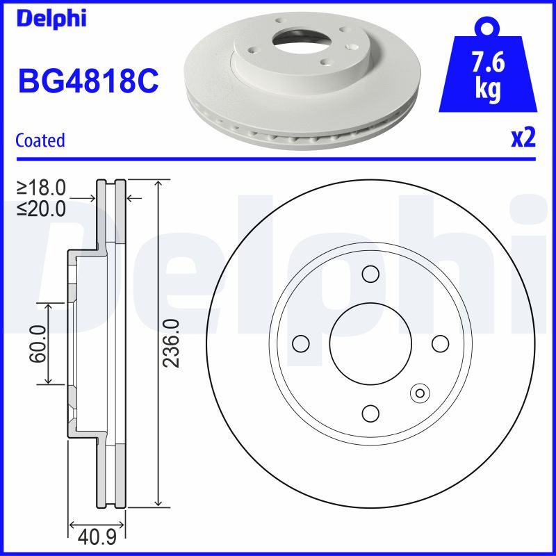 Delphi Brake Disc BG4818C