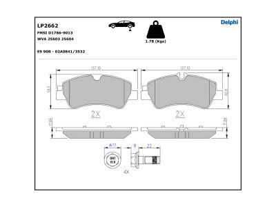 DELPHI LP2662 Brake Pad Set, disc brake