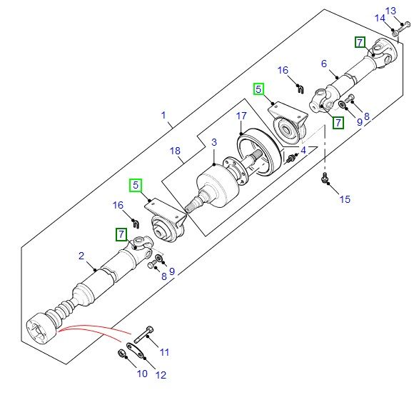 AG PARTS 11728 Bearing, propshaft centre bearing