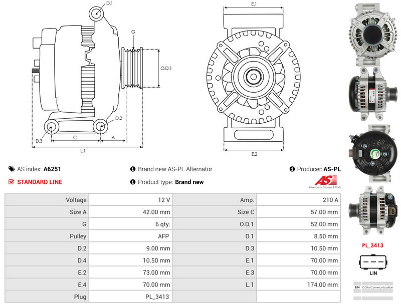AS-PL A6251 Alternator
