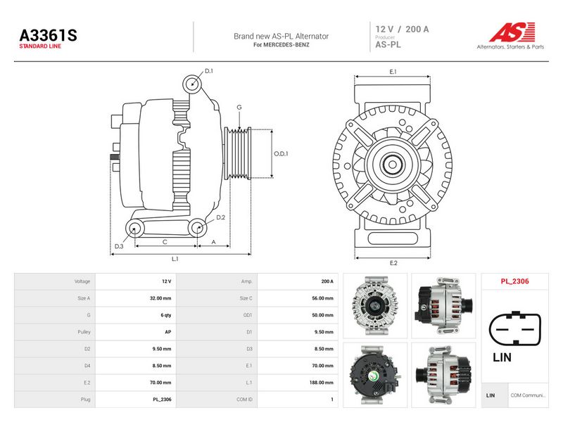 Generaator, AS-PL A3361S
