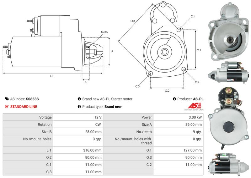 AS-PL S0853S Starter