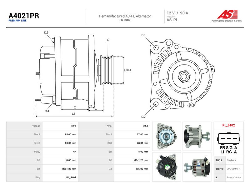 Generaator, AS-PL A4021PR