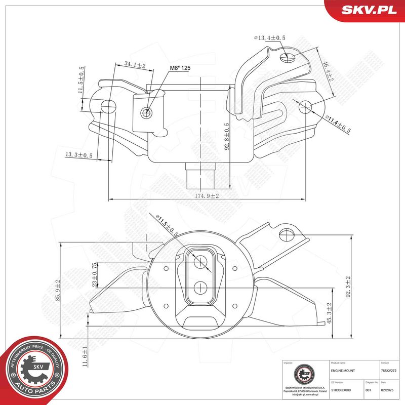 ESEN SKV 75SKV272 Mounting, engine
