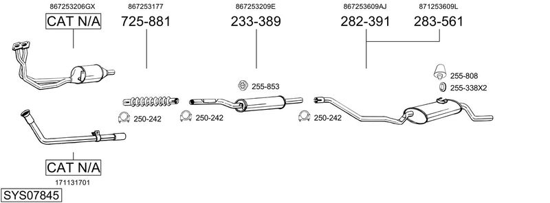 BOSAL kipufogórendszer SYS07845