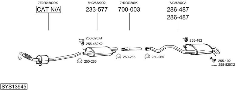 BOSAL kipufogórendszer SYS13945