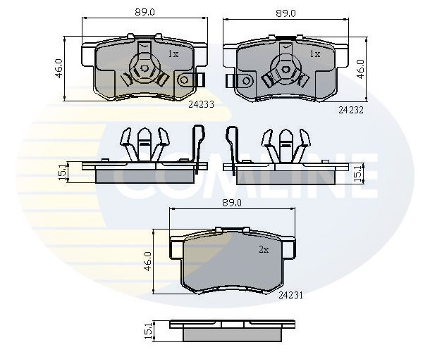 Комплект гальмівних накладок, дискове гальмо, Comline CBP31736