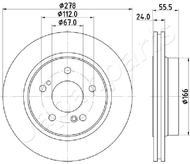 JAPANPARTS Mercedess гальмівний диск задн.W124/203/210 3.6/4.2