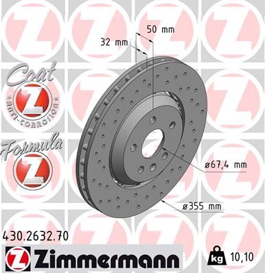 Гальмівний диск, Zimmermann 430.2632.70