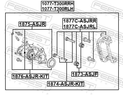 Гальмівний супорт, Febest 1077-T300RLH