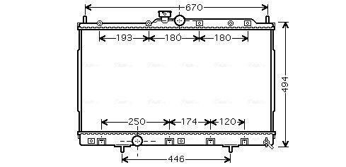 Радіатор, система охолодження двигуна, Ava MT2184