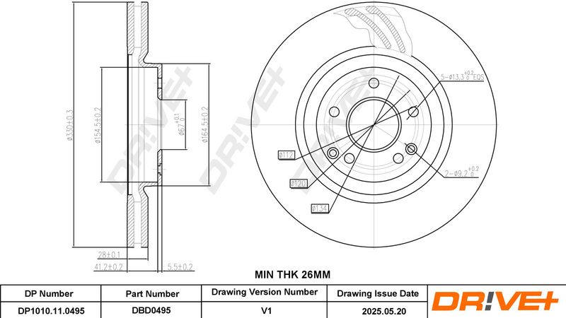 Disc frana DP1010.11.0495 Dr!ve+