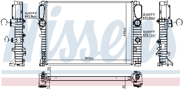 Радіатор, система охолодження двигуна, MERCEDES E-CLASS W 211 (02-), Nissens 62797A