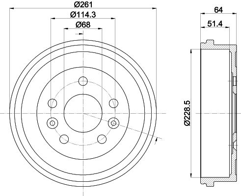 Гальмівний барабан, Hella 8DT355303-151