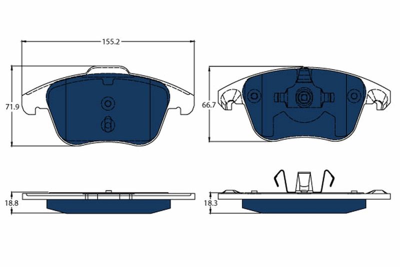 Комплект гальмівних накладок, дискове гальмо, Trw GDB1691BTE