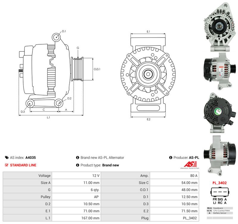 Generaator, AS-PL A4035