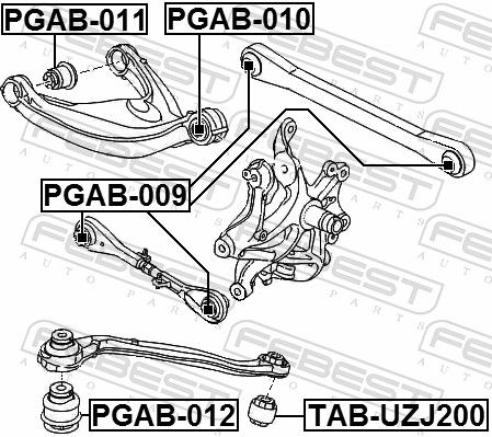 FEBEST PGAB-010 Mounting, control/trailing arm