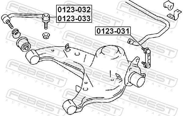 FEBEST 0123-033 Link/Coupling Rod, stabiliser bar