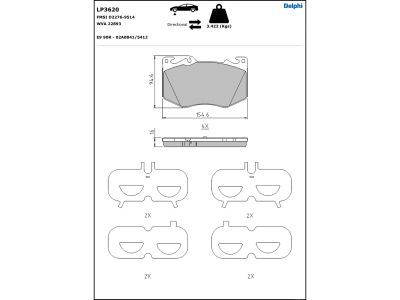 DELPHI LP3620 Brake Pad Set, disc brake
