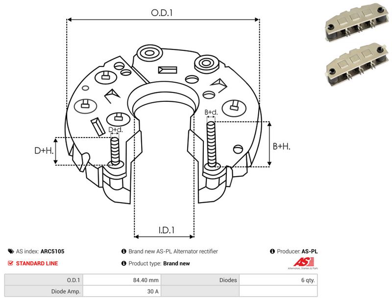 AS-PL ARC5105 Rectifier, alternator