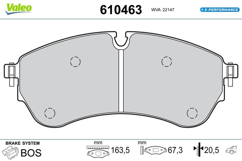 Valeo Brake Pad Set, disc brake 610463