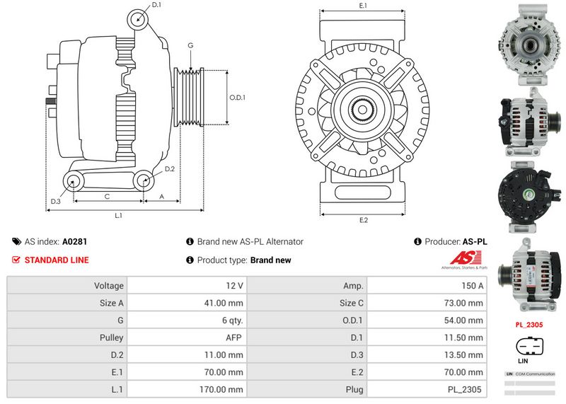 AS-PL A0281 Alternator