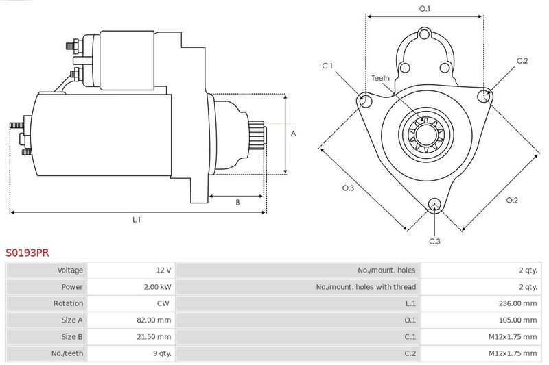 Стартер, Auto Starter S0193PR