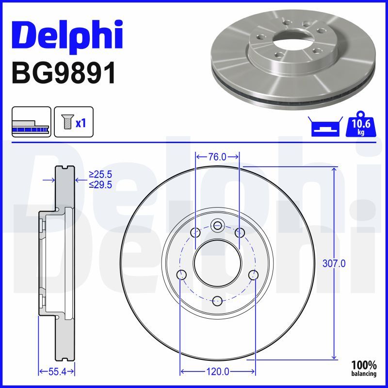DELPHI BG9891 Brake Disc