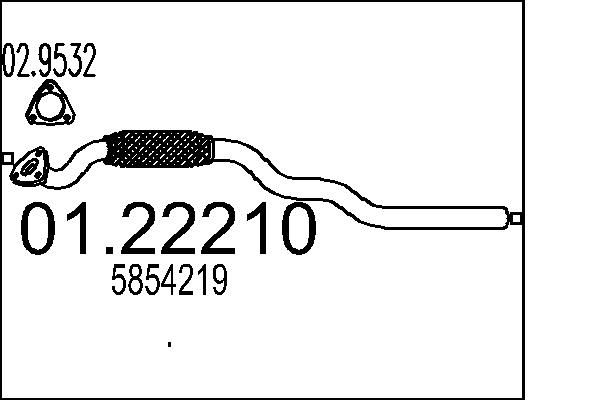 MTS kipufogócső 01.22210