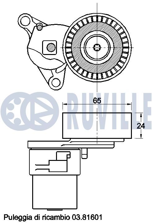 Натяжна планка, поліклиновий ремінь, Ruville 542529