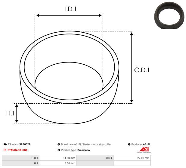Remondikomplekt, Starter, AS-PL SRS0029