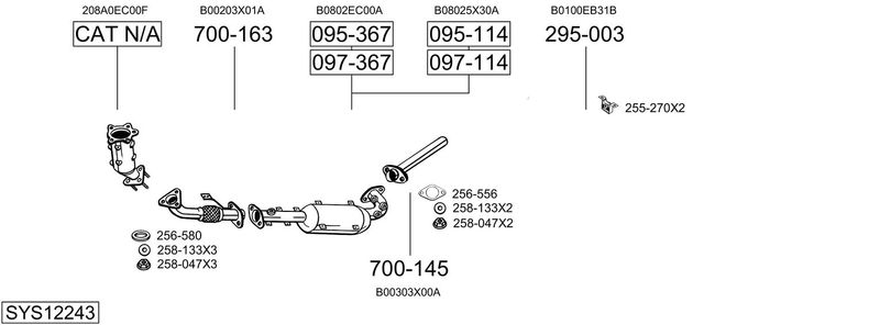 BOSAL kipufogórendszer SYS12243