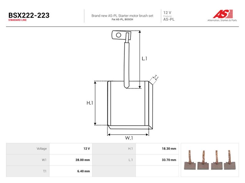 Süsinikuhari, starter, AS-PL BSX222-223