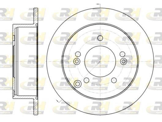Гальмівний диск, задня вісь, повн., 262мм, кількість отворів 5, Hyundai Tucson/Kia Sportage 04-> (262mmx10mm), Roadhouse 61399.00