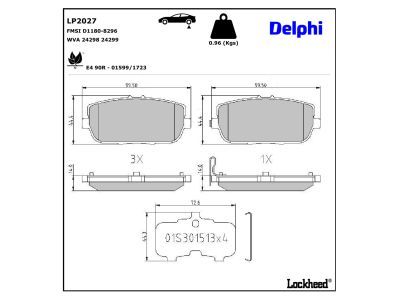 DELPHI LP2027 - Brake Pad Set, disc brake
