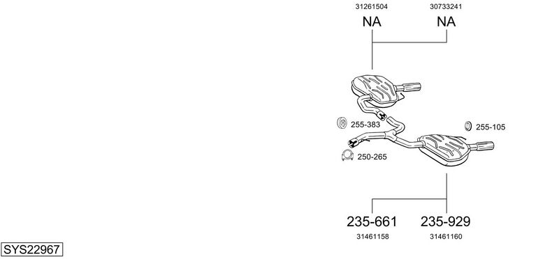 ABGASANLAGE BOSAL SYS22967