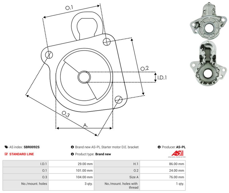 AS-PL SBR0092S Starter Lid, carburettor
