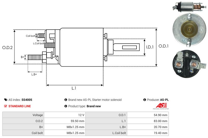 Magnetlülitus, starter, AS-PL SS4005