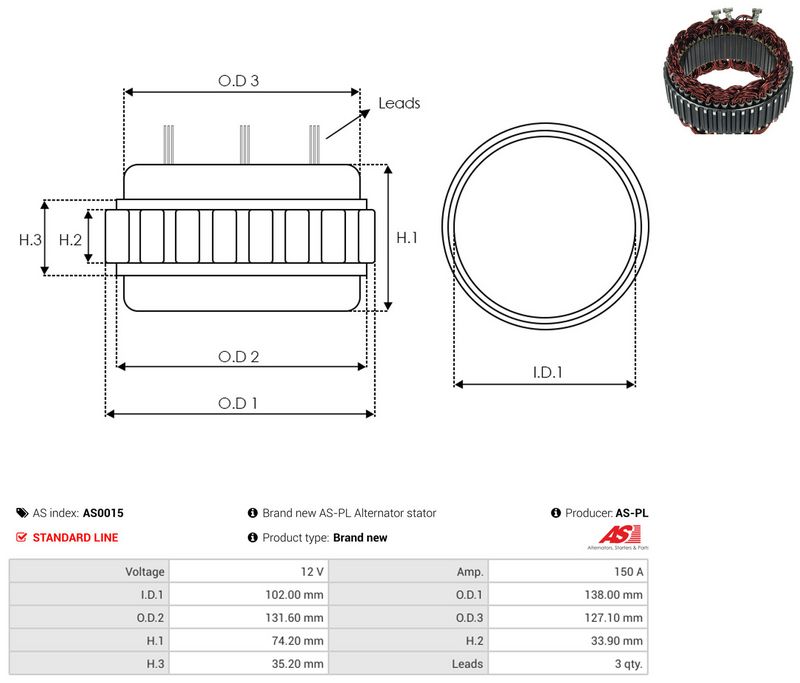 Staator, generaator, AS-PL AS0015