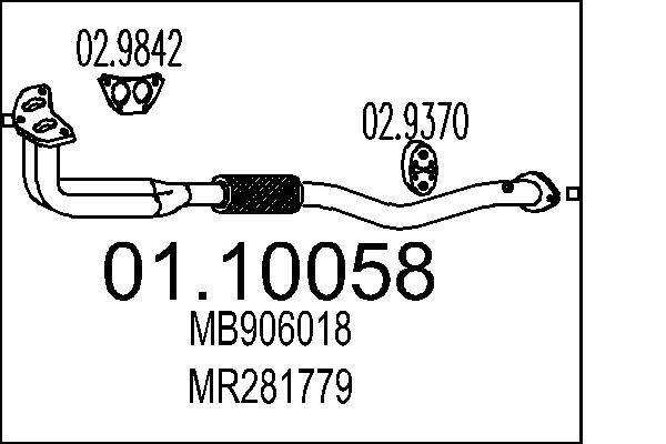 MTS kipufogócső 01.10058