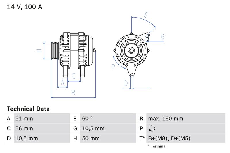 BOSCH Dynamo / Alternator 0 986 042 750