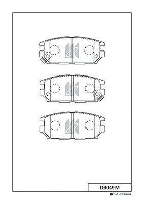 Комплект гальмівних накладок, дискове гальмо, Kashiyama D6049M