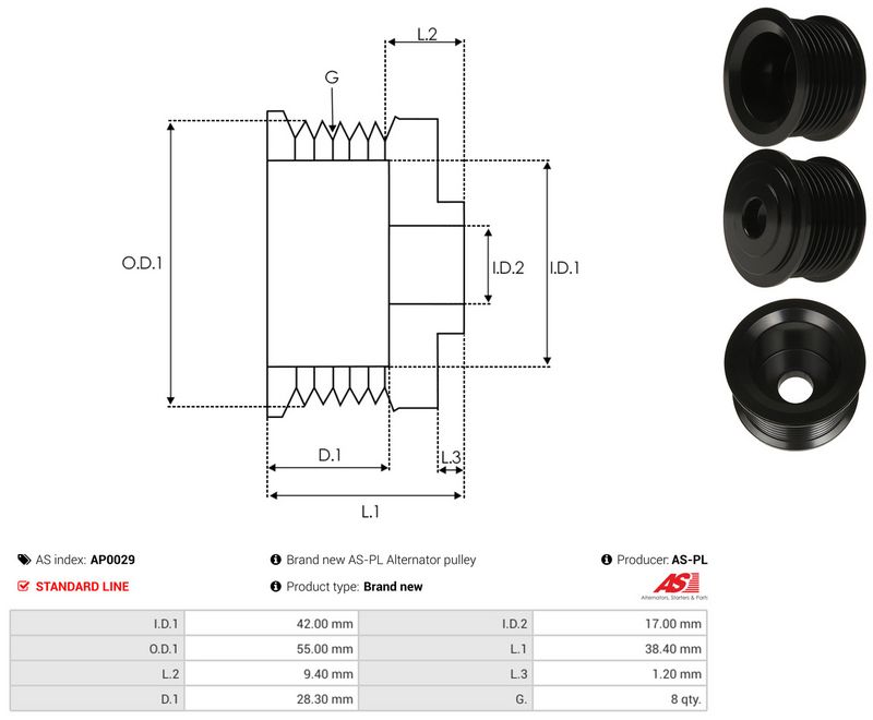 Rihmaratas, generaator, AS-PL AP0029