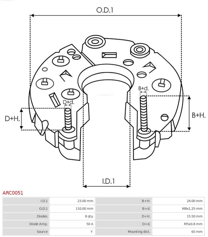 AS-PL ARC0051 Rectifier, alternator