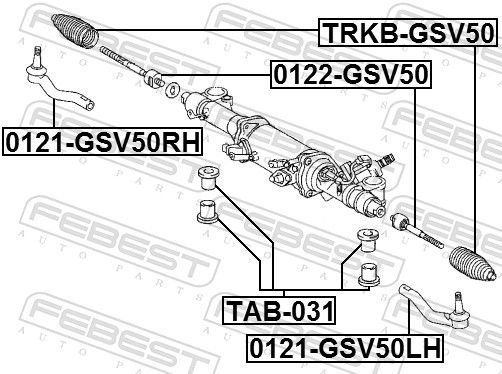 FEBEST TAB-031 Mounting, steering gear