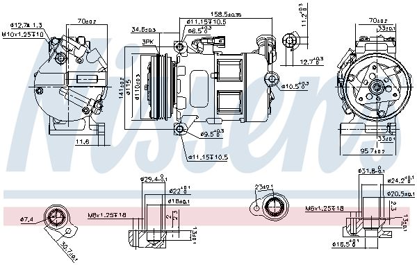 NISSENS 890062 Compressor, air conditioning