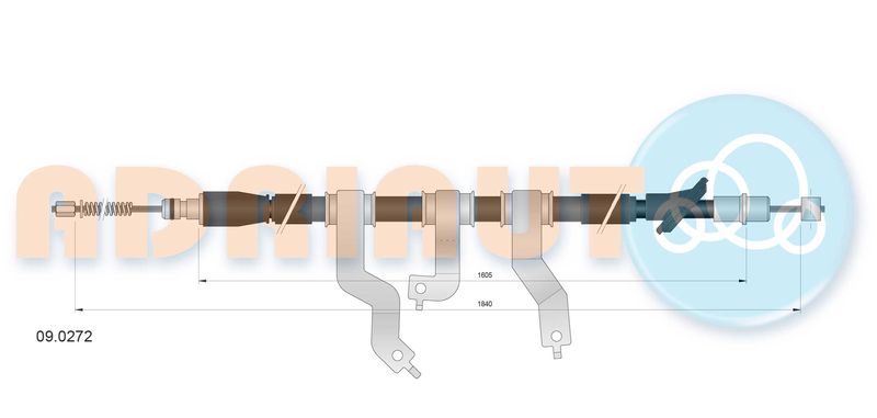 Тросовий привод, стоянкове гальмо, Adriauto 09.0272