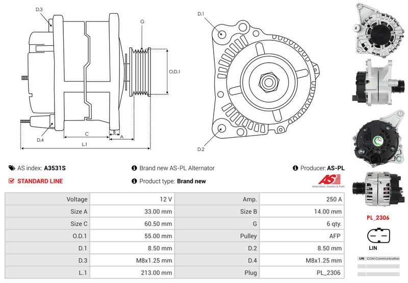 AS-PL A3531S Alternator
