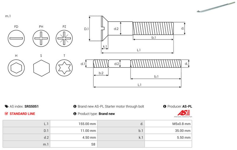 AS-PL SRS5051 Repair Set, alternator
